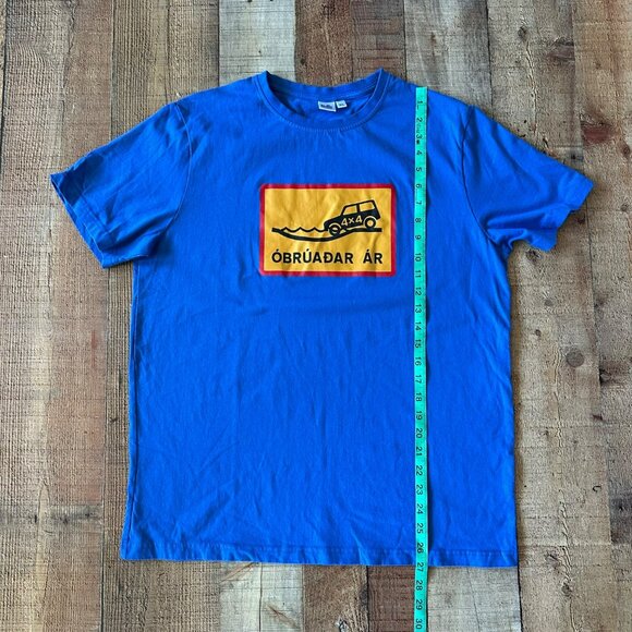 4x4 Öbruadar Ar Blue T-Shirt XL Shop Icelandic Cotton Mens Casual Tee - Picture 3 of 7
